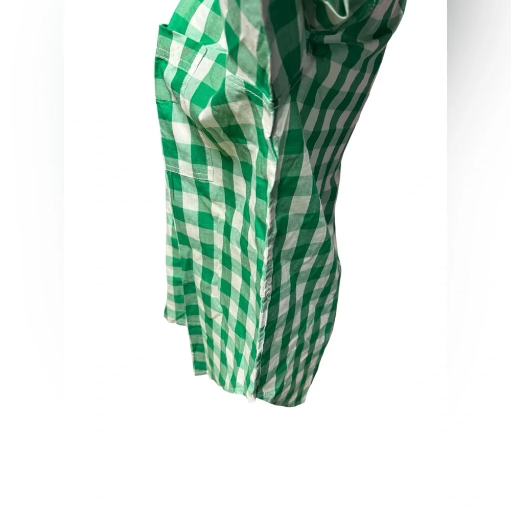 J. Crew Garçon cotton voile shirt in gingham Green and White Button-Up Sz 10 nwt